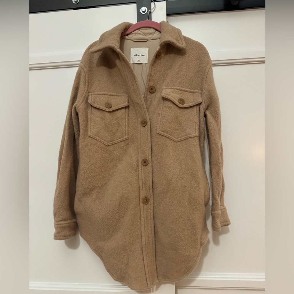 Wilfred Camel Button-Up Jacket Shacket - image 1